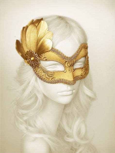 Gold Embroidery Masquerade Mask With Gold Feathers Venetian | Etsy | Masks masquerade, Gold ...