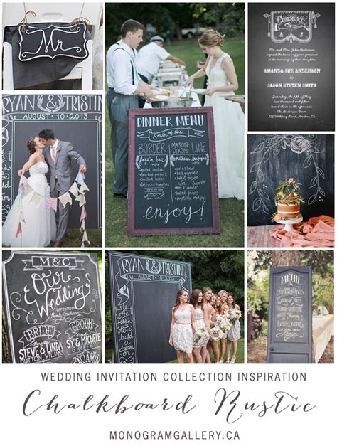 Chalkboard Rustic Wedding Invitations - MonogramGallery.ca