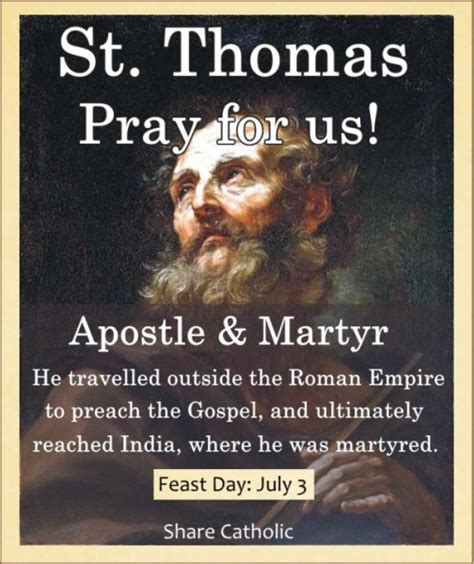 Happy Feast Day of St. Thomas (July 3rd)