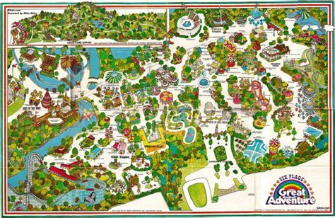 Theme Park Brochures Six Flags Great Adventure Map 1980 | Theme Park ...