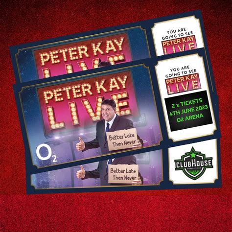 2 x Peter Kay Tickets at O2 Arena – Clubhouse Competitions