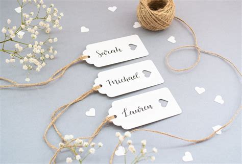 White wedding kraft tags personalised favour name tags white etsy – Artofit