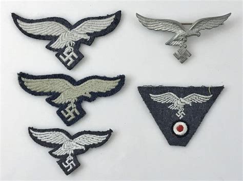 Lot - WW2 German Luftwaffe Insignia, (5pc)