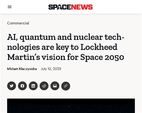 Lockheed Martin’s Vision for Space Exploration 2050: Using AI, Quantum Computing and Nuclear ...