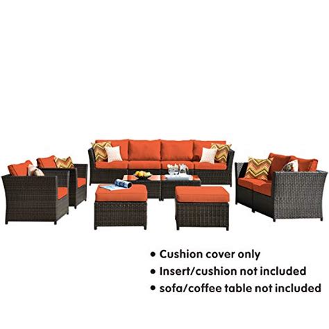 ovios Patio Furniture Cushion Cover Set, Backyard Sofa Outdoor ...