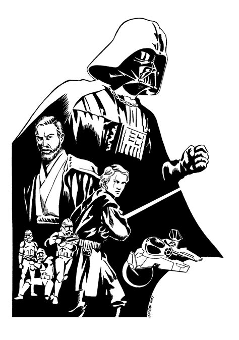 clip art star wars black and white - Clip Art Library