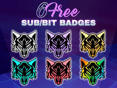 6х FREE Wolf Sub Badges for Twitch Stream | Bit badges by Oksana qoqsik ...