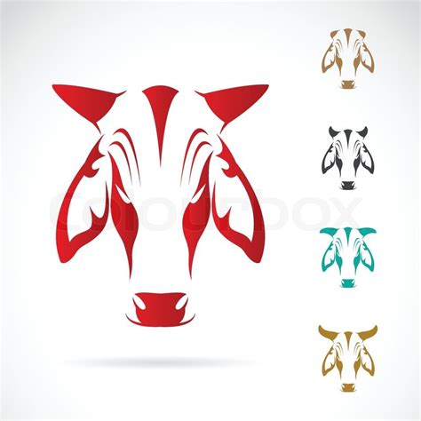 Vector image of cow head on white ... | Stock vector | Colourbox