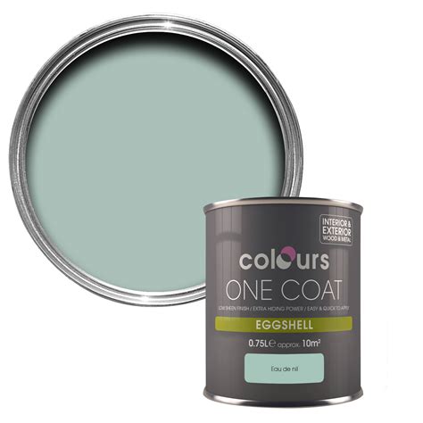 Colours One coat Eau de nil Eggshell Wood & metal paint 750 ml | Departments | DIY at B&Q