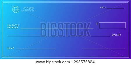 Bank Check Template. Vector & Photo (Free Trial) | Bigstock