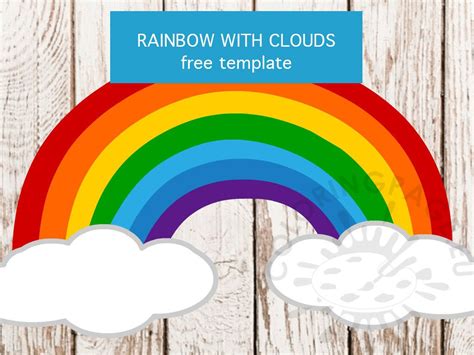 Rainbow With Clouds Coloring Page