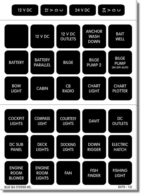 Waterproof DC Label Kit - 60 Black Square Labels - Blue Sea Systems