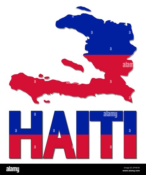 Haiti map flag and text illustration Stock Photo - Alamy