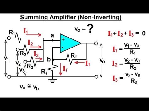 Op amp non inverting summing amplifier circuit