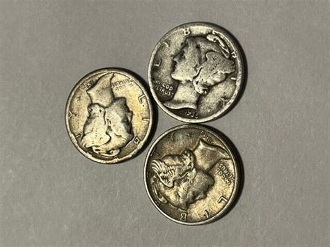 Lot of 3 Silver Mercury Dimes Circulated #16440 | eBay