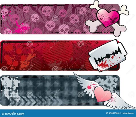 Emo Banners stock vector. Illustration of contemporary - 43087586