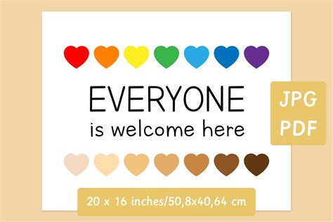 Everyone is Welcome Here Poster Graphic by Let´s go to learn ...