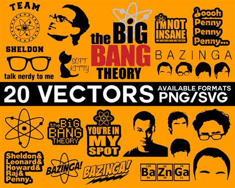 The Big Bang Theory Vector Pack, Bazinga Vector, Sheldon Cooper SVG ...