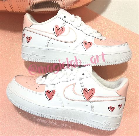 Nike Air Force 1 Custom HEARTS Hand Painted Nike Heart - Etsy