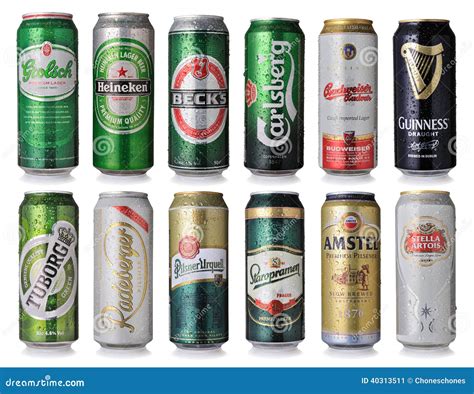 Set of beer cans editorial photo. Image of drop, beer - 40313511