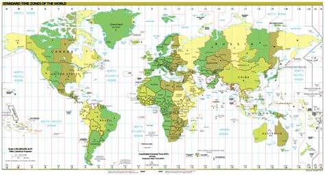 World Map With Countries: 5 Free Printable World Time Zone Maps