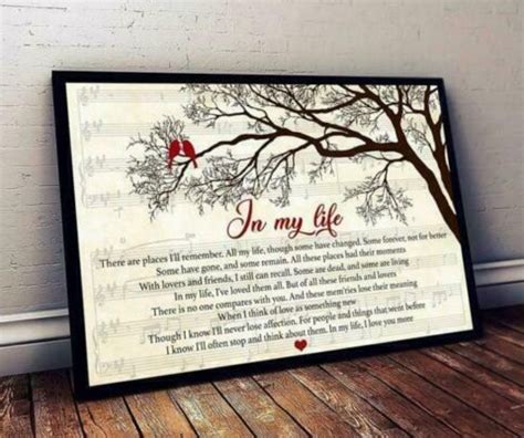 In My Life the Beatles Lyrics Poster Music Lyrics Poster | Etsy