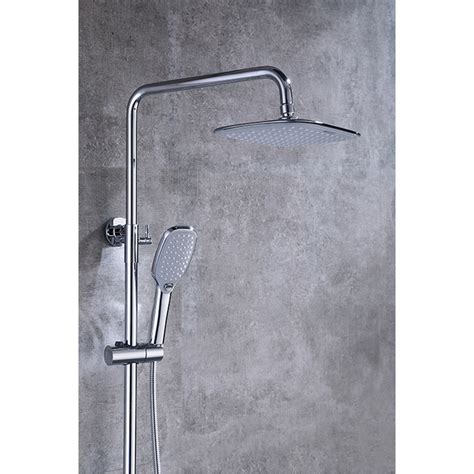 Chrome Shower Set With Thermostatic Mixer , Thermostatic Rain Fall Shower System