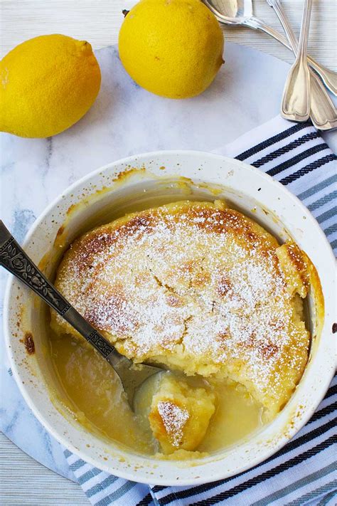 Easy magic lemon pudding (5 ingredients, no eggs) - Scrummy Lane