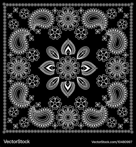 Bandana Pattern Vector Black And White