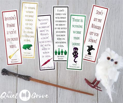 12 Free Printable Harry Potter Quote Bookmarks ⋆ The Quiet Grove