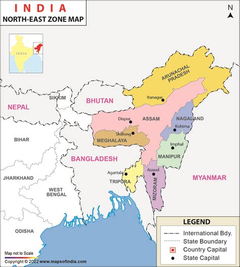 North East Map Of India - Utd Spring 2024 Calendar