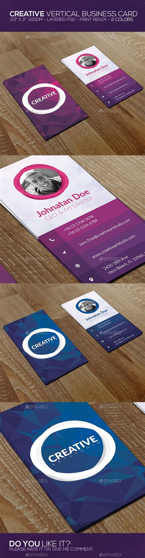 business card mockups for creative vertical business cards