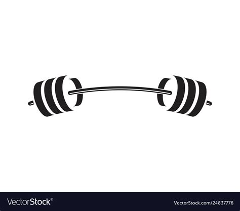 Barbel dumbbell gym icon logo template Royalty Free Vector