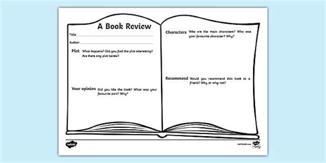 Book Review Template - KS1 Resource (teacher made) - Twinkl