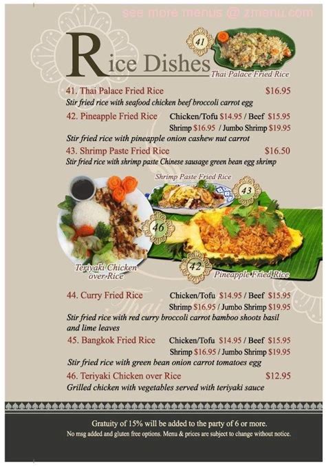 Online Menu of Thai Palace Restaurant, Kalispell, Montana, 59901 - Zmenu