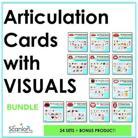 Articulation Cards with Visual Cues - Scanlon Speech Therapy