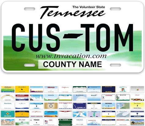 Amazon.com: Custom Tennessee License Plate, Personalized License Plates for Car, 6x12 Inch, Rust ...