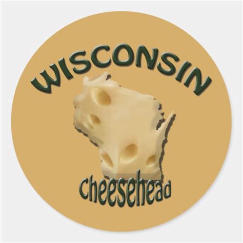 Wisconsin Cheesehead Cheese Sticker | Zazzle.com