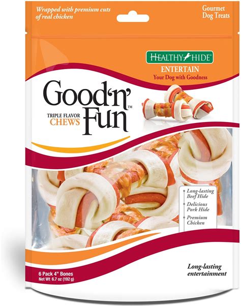 GOOD 'N' FUN Triple Flavor Chews Beef, Pork & Chicken Dog Chews, Small ...