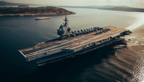 Premium Photo | Photography view from drone aircraft carrier