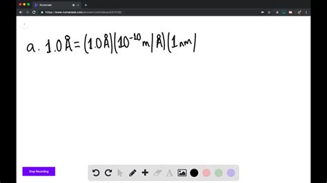 SOLVED: An angstrom (symbol A ) is a unit of length, defined as 10^-10m, which is on the order ...