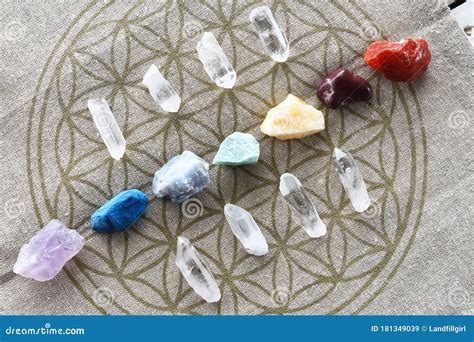 Chakra Balancing Crystals Close Up Stock Image - Image of stones ...