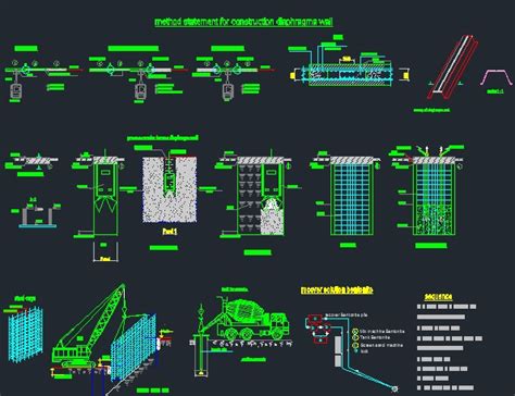 diaphragm wall method - CAD Files, DWG files, Plans and Details