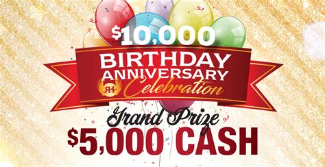 $10,000 Birthday Anniversary Drawing - Red Hawk Casino