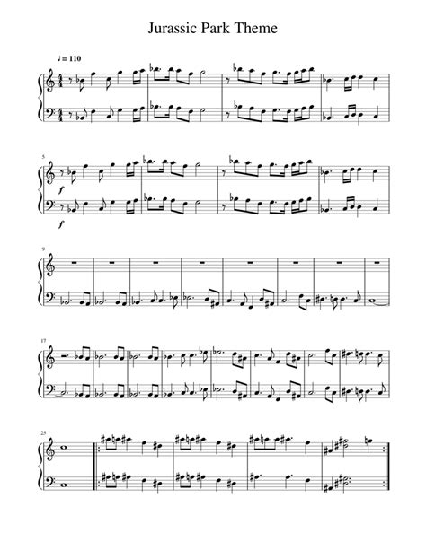 Jurassic Park Theme Sheet music for Piano | Download free in PDF or ...