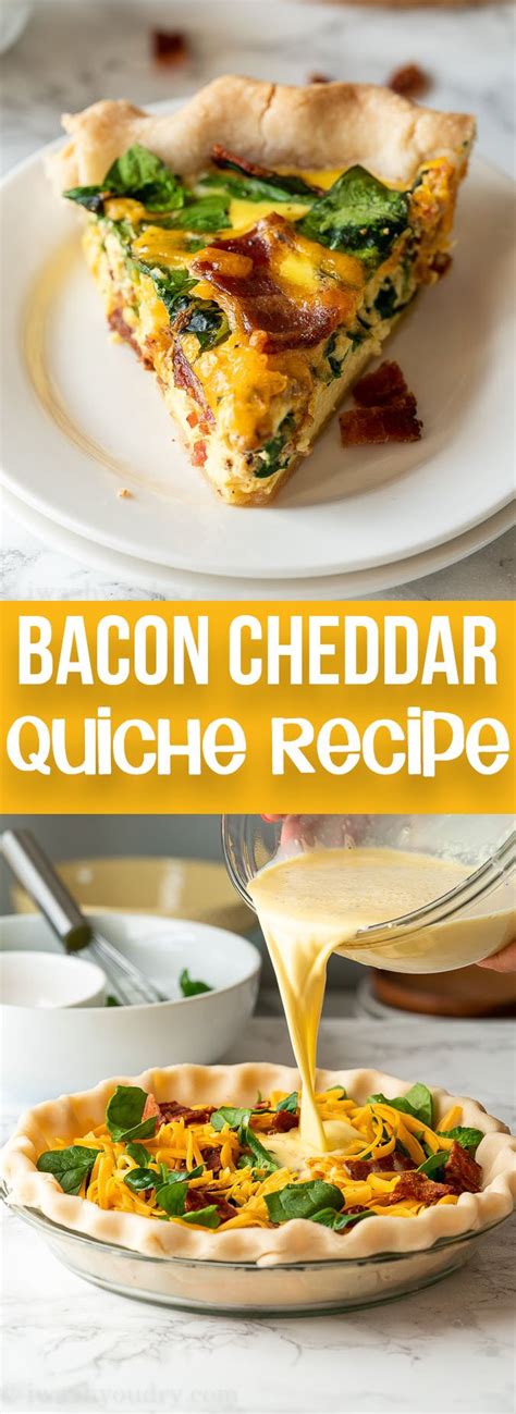 Bacon Cheddar Quiche Recipe - I Wash You Dry