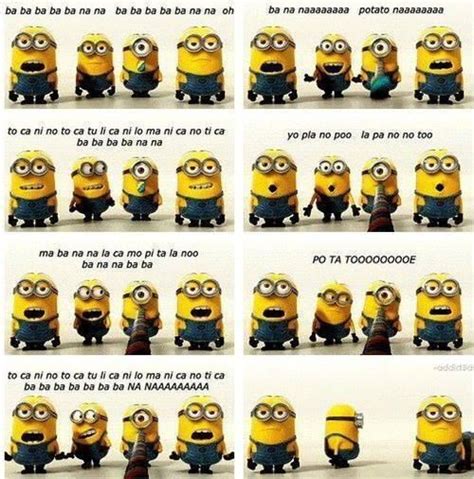 Banana and potato lyrics! | Minions banana song, Minions funny, Banana song