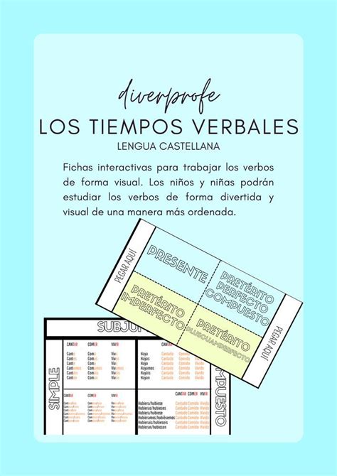 Fichas interactivas para trabajar los verbos de forma visual. Los niños y niñas podrán estudiar ...