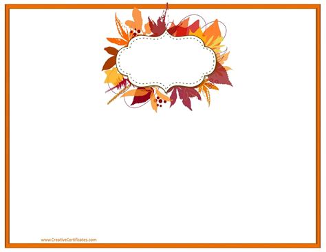 Free Thanksgiving Border Templates - Customizable & Printable