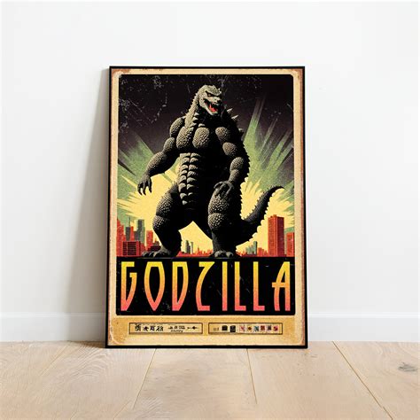 POSTER Godzilla Poster, Godzilla Print, Classic Movie Poster, Retro ...